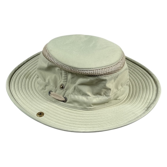 Tilley Airflo LTM3 Nylon Tan Made in Canada Hiking Brim Sun Hat Unisex 7 3/4 - Picture 1 of 13
